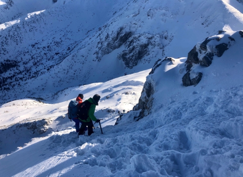Zejście w kopule wierzchołkowej Giewontu Zejście w kopule wierzchołkowej Giewontu
